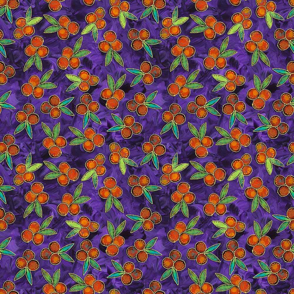 FreeSpirit's Garden Delight: Sue Penn's Purple Berries Yardage - A Must-Have!