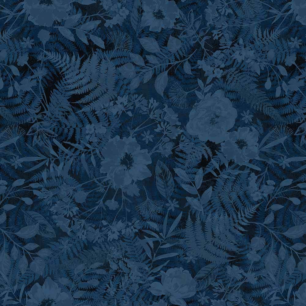 Windham Fabrics - Botanical Blues by Whistler Studios - Flower Press Ink Yardage: A Dreamy Decor Delight!