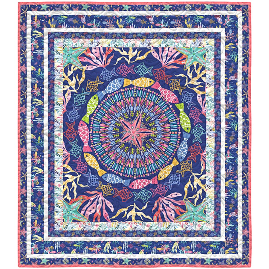 Dive into 'Under the Surf' - Along the Coast Quilting Kit by Junebug, Digitally Printed!