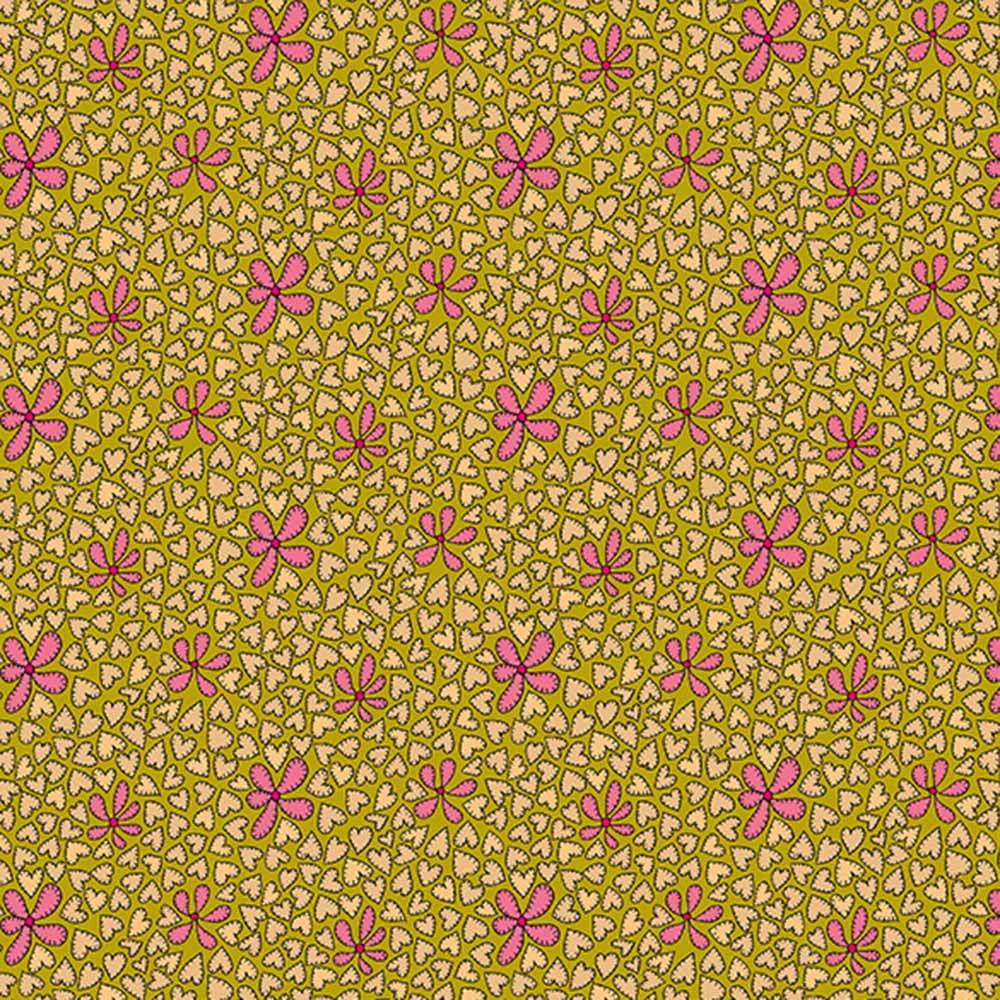 Windham Fabrics - Sally Kelly's Twilight Dazzle in Mustard - Digital Print Yardage