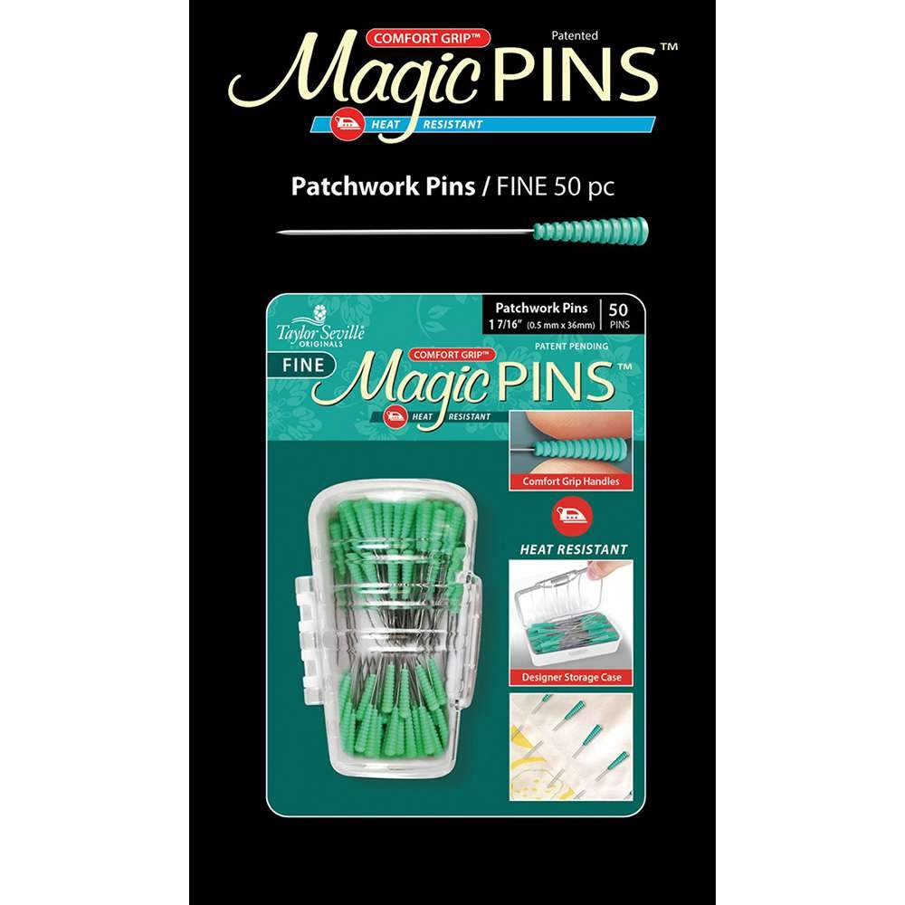 Tailor Mate Magic Fine Pins for Patchwork - 50 Piece Set from Taylor Seville Original