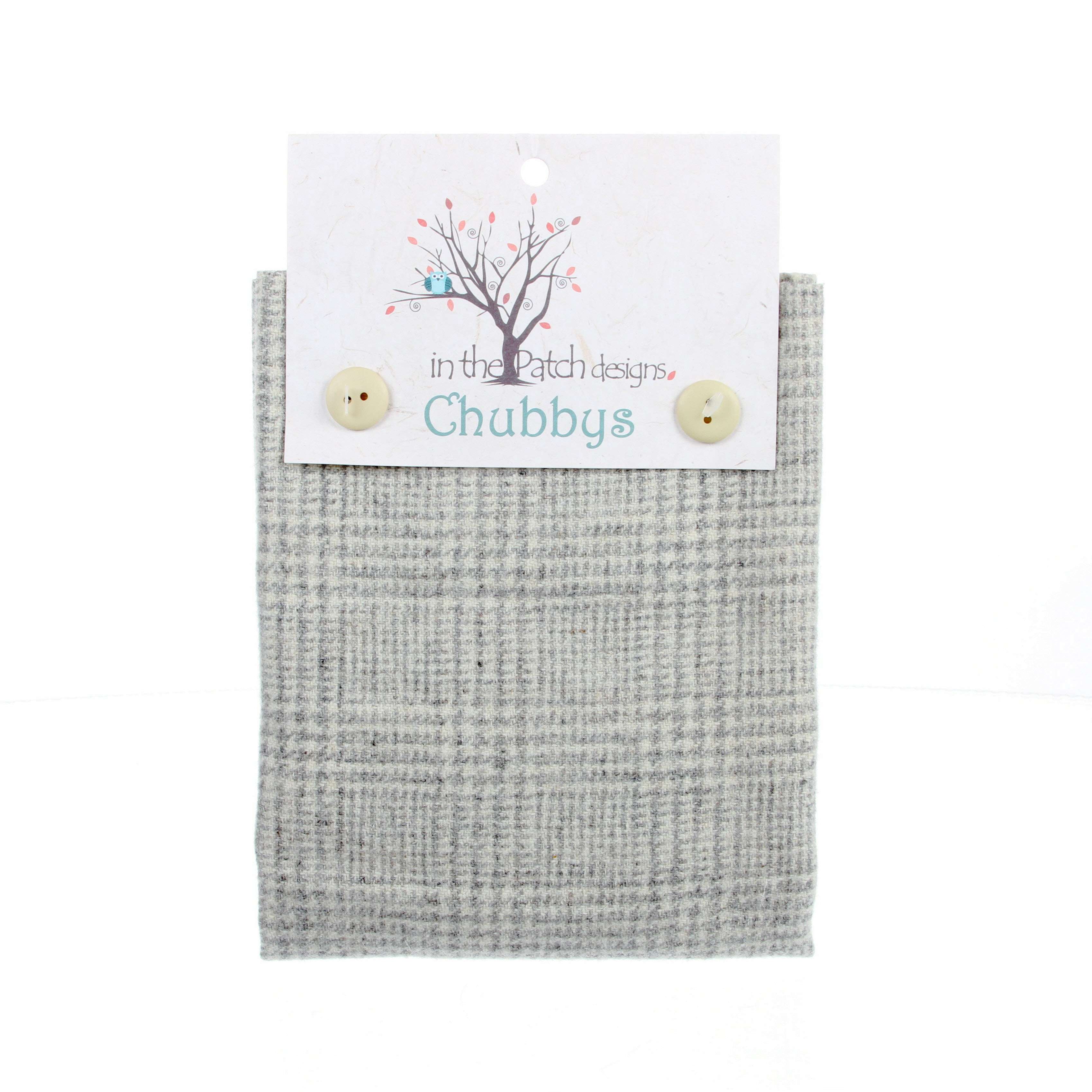 Stunning Wool Chubbys 16in Felted Square in Grey Dan's Plaid (Previously Item CF5117)