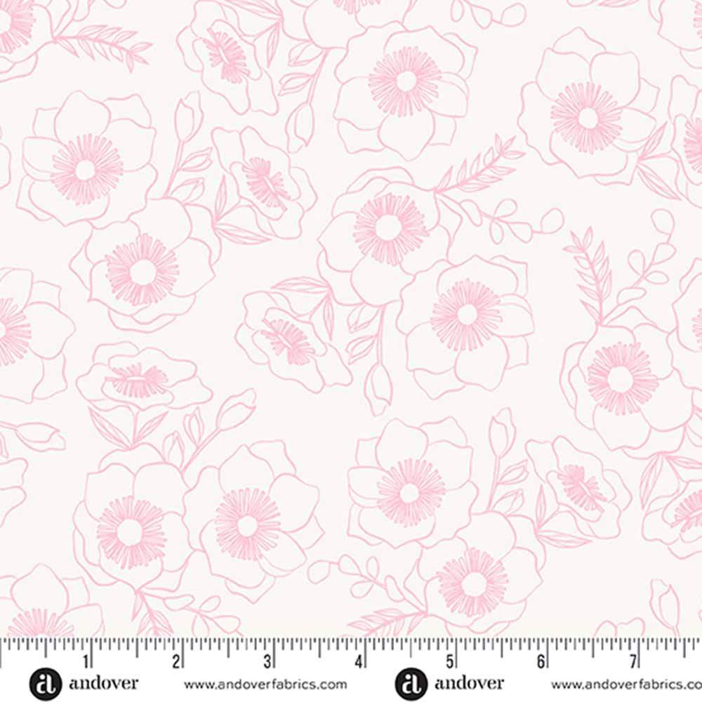 Andover Fabrics - Color Me Pretty by Stephanie Organes - Botanica Blush Yardage: A Floral Fantasy!