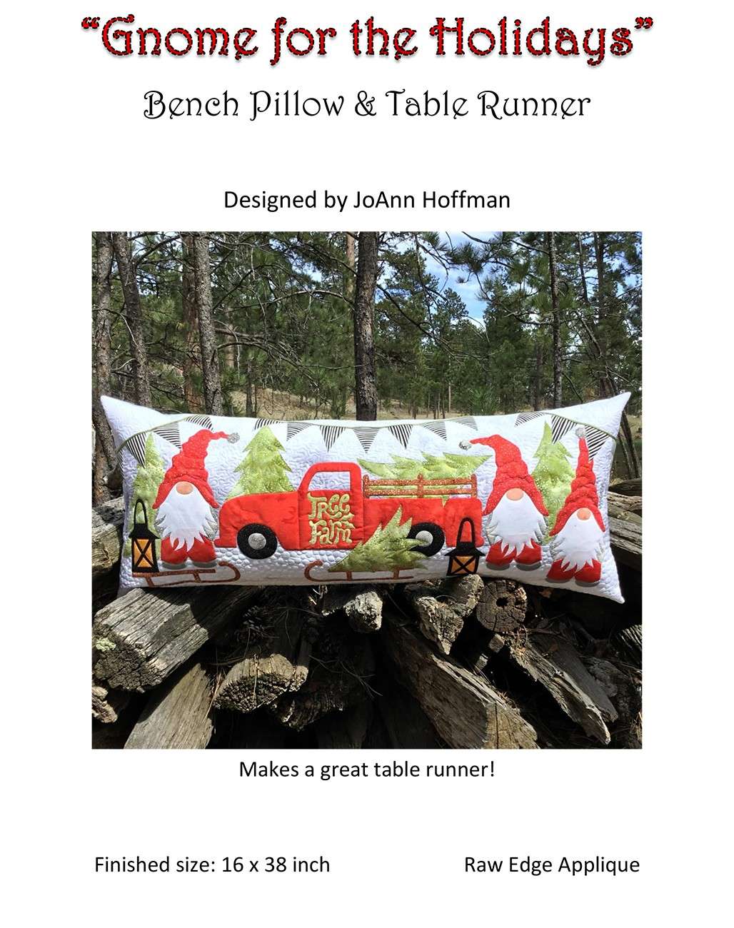 Get Festive with the Gnome for the Holidays Bench Pillow Pattern!