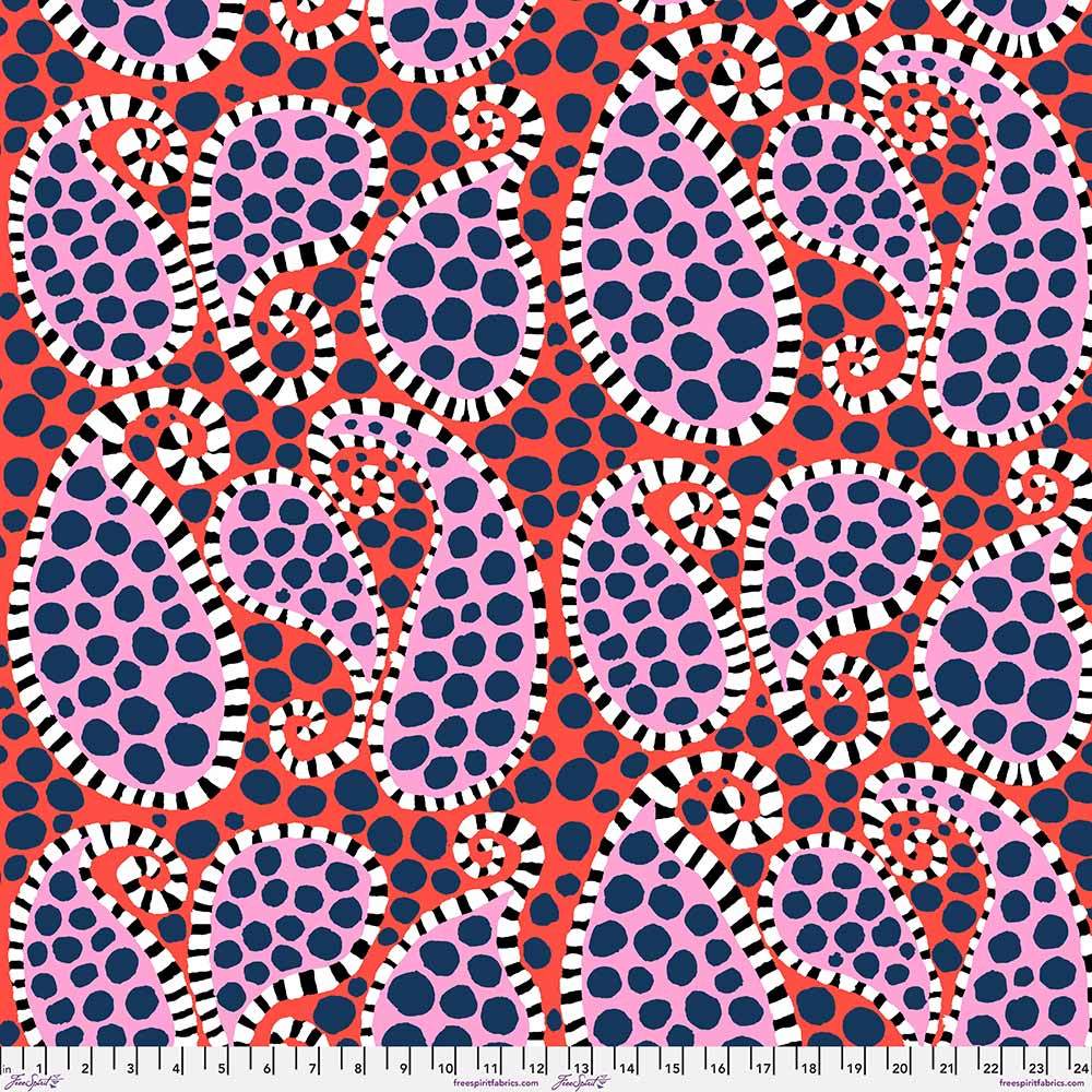 FreeSpirit's Kaffe Fassett Collective - Brandon Mably's Paisley Dot Fabric in Black/White Yardage