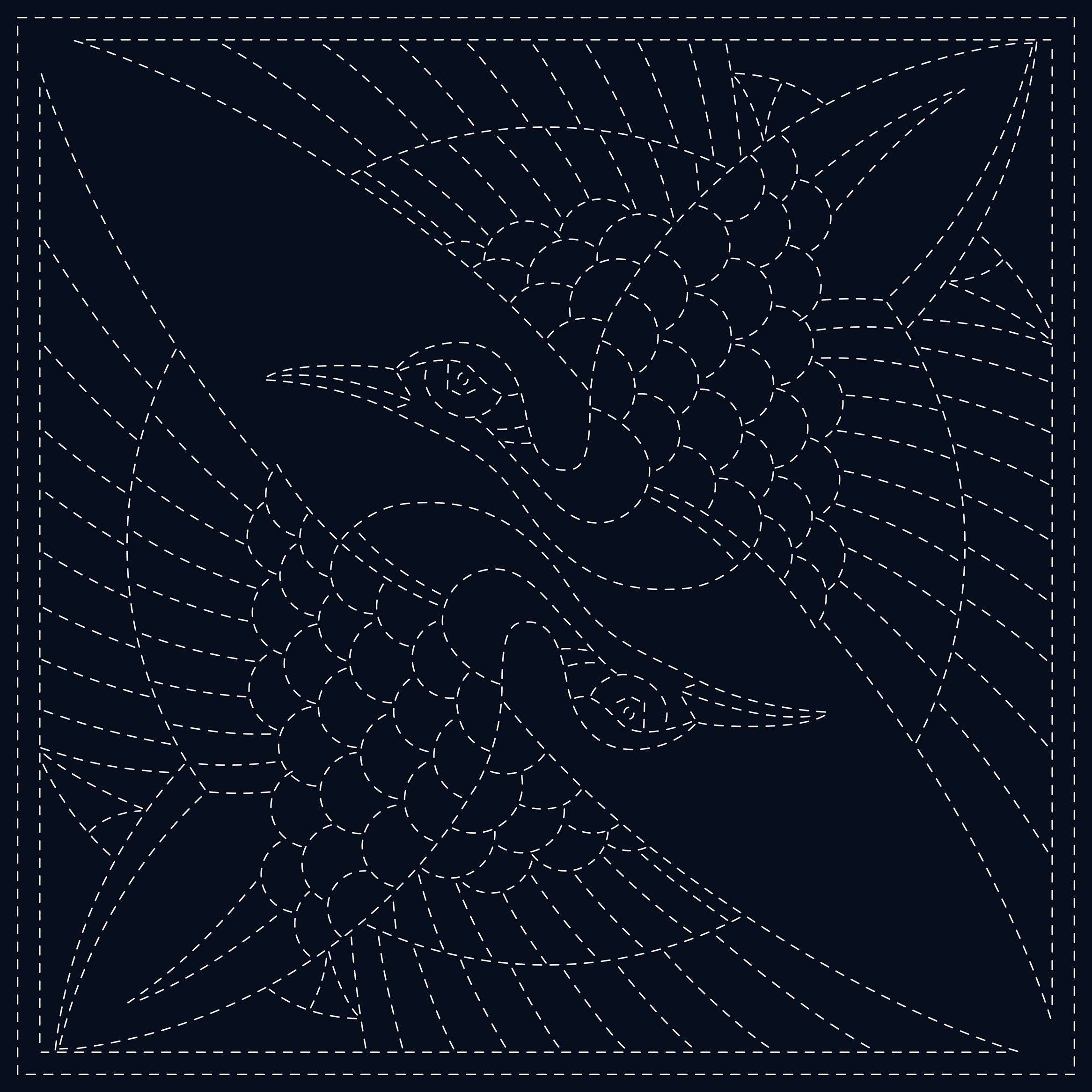 Exquisite Sashiko Cloth with Two Cranes Design