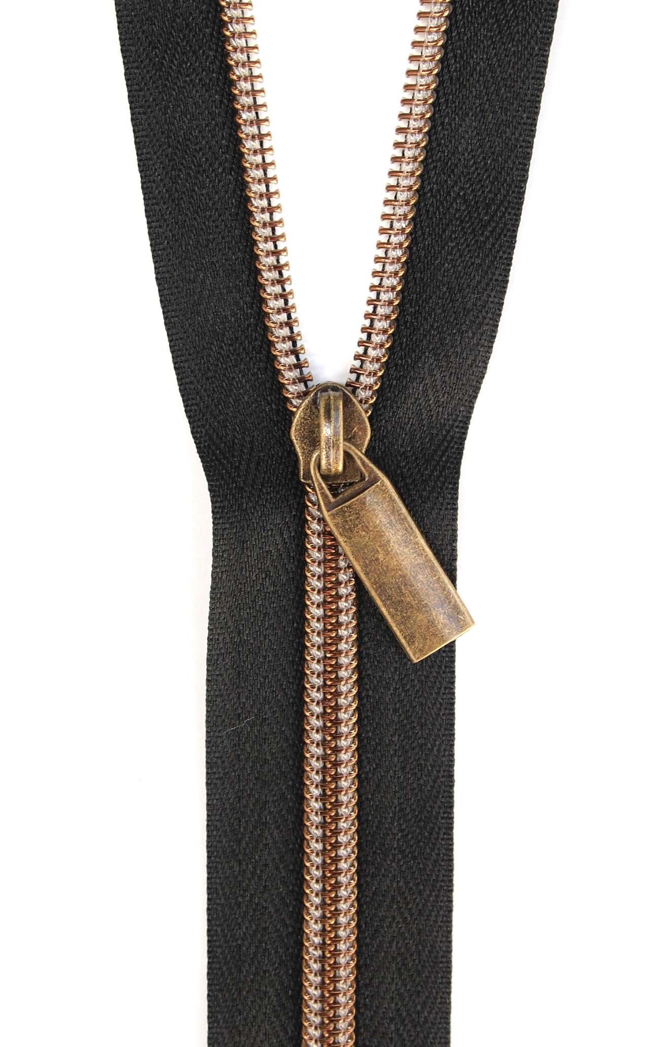 Gorgeous Black Tape Antique Teeth #5 Zippers by the Yard