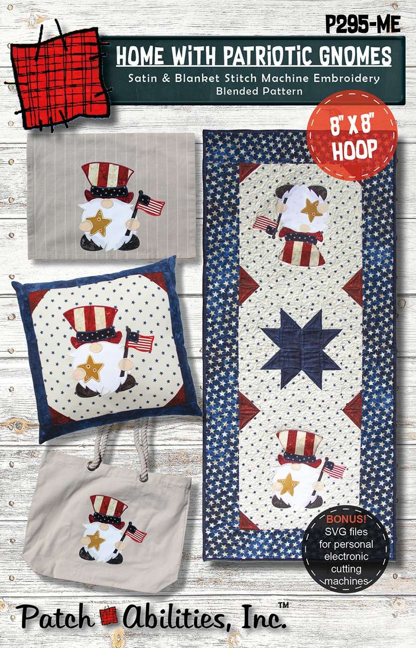 Patriotic Gnomes Machine Embroidery for Your Home: A Charming DIY Set