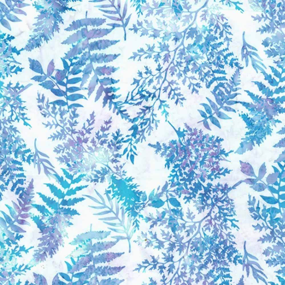 Hoffman Fabrics Bali Batiks Fern Dewdrop Yardage - Dreamy Blue Batik Fabric