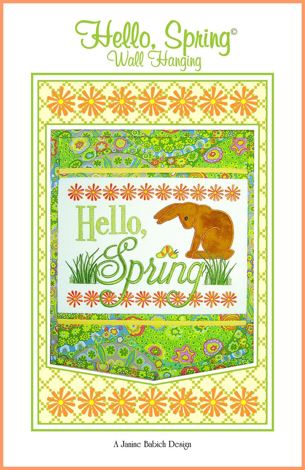 Enchanting Hello Spring Wall Hanging Embroidery by Janine Babich