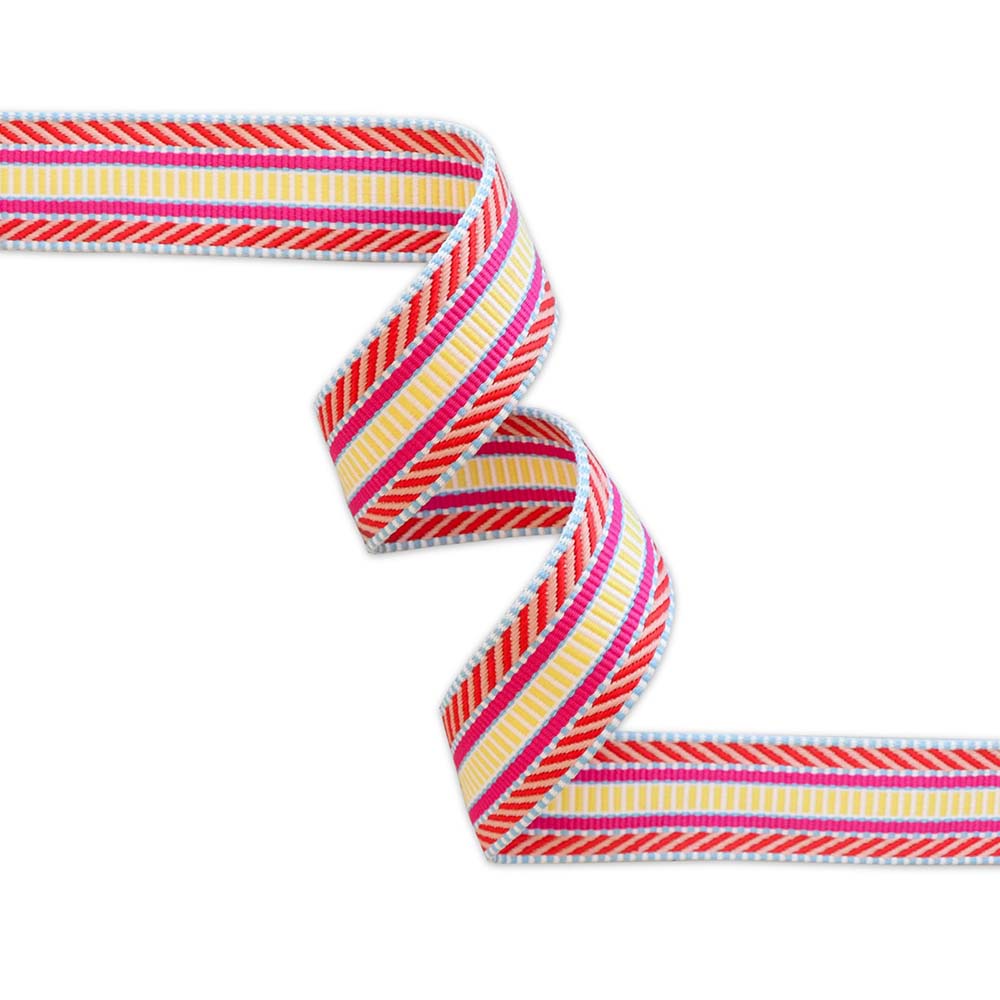 Gorgeous Railroad Track Neon Webbing - 1.5 Inches by 50 Yards