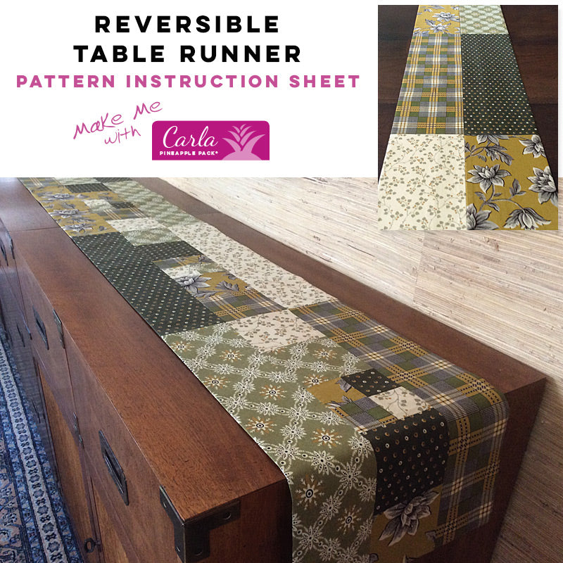 Carla Pineapple Pack Pattern Reversible Table Runner - Create Your Ideal Table Decor!