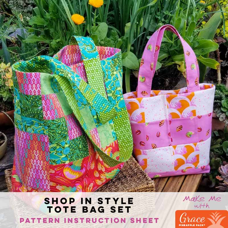 Shop in Style! Grace Pineapple Pack Pattern Tote Bag Set