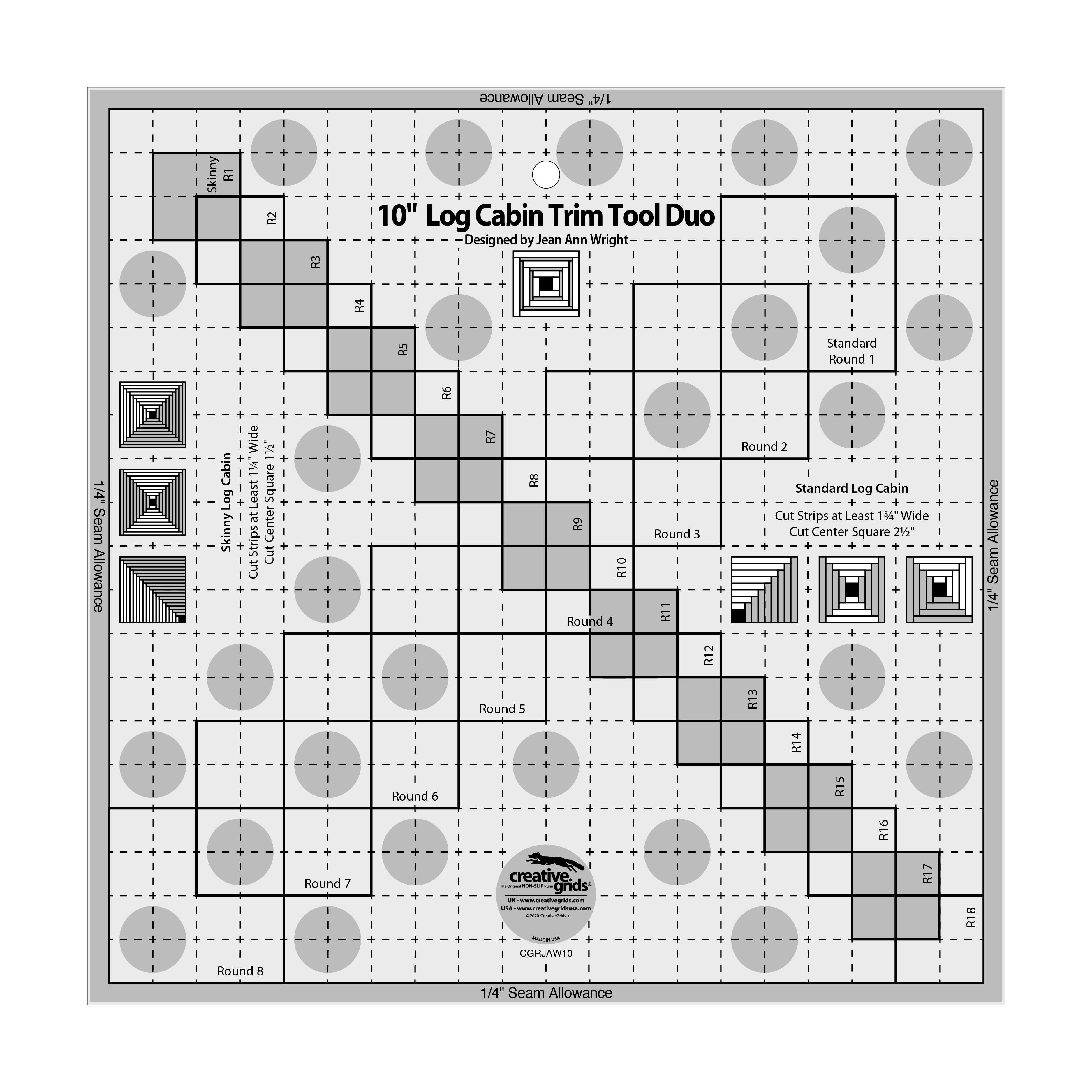 Creative Grids 10in Log Cabin Trim Tool Duo: Unleash Your Creativity!