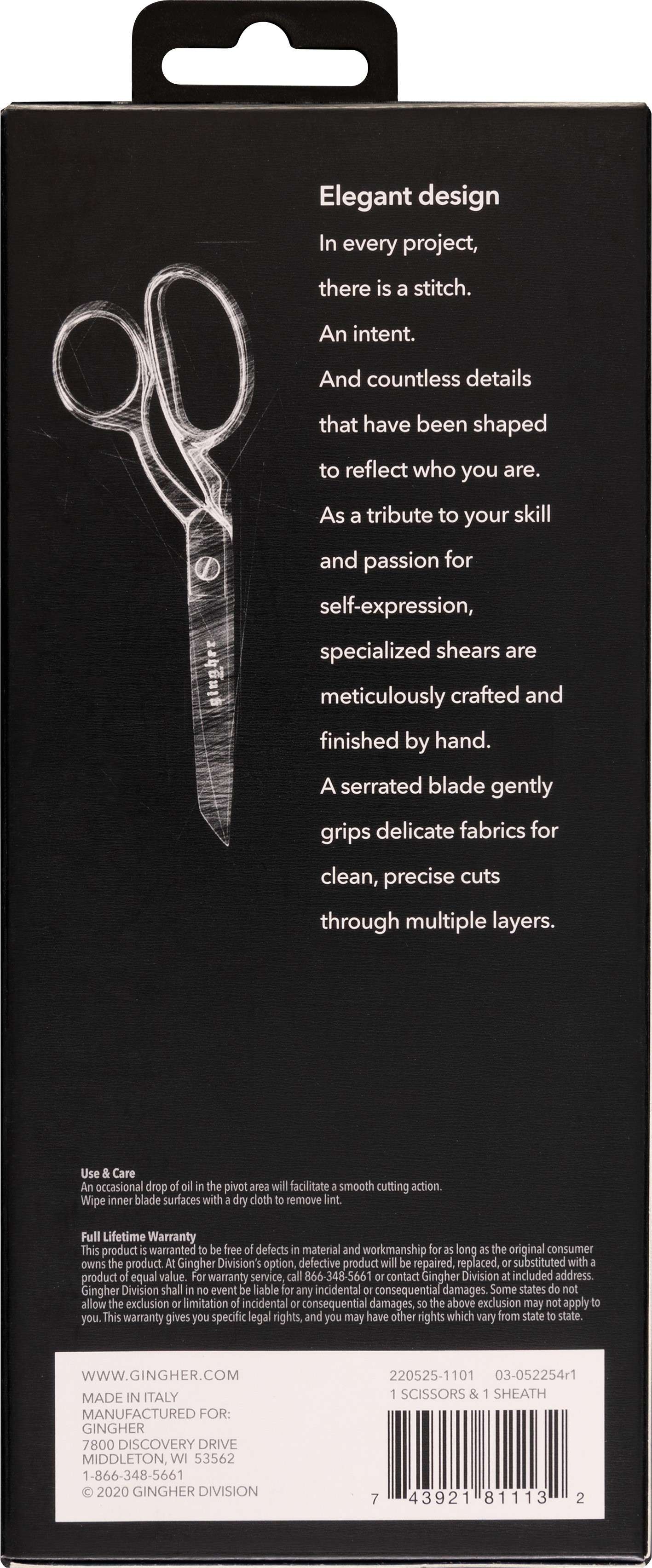Gingher 8-Inch Serrated/Knife Edge Dressmaker's Shears - A Must-Have for Sewing Enthusiasts!
