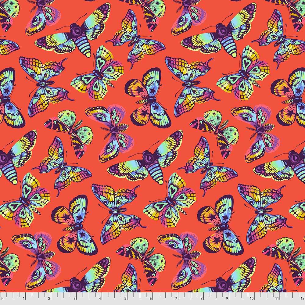 FreeSpirit's Daydreamer by Tula Pink - Butterfly Kisses Papaya Yardage