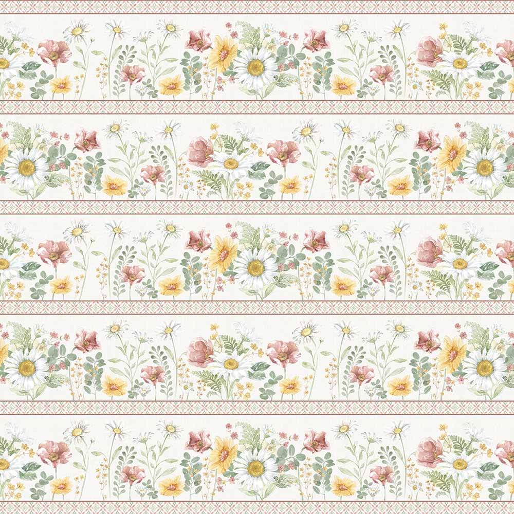 Wilmington Prints - Daisy Days by Beth Grove: Enchanting Border Prints in Multi - Yardage