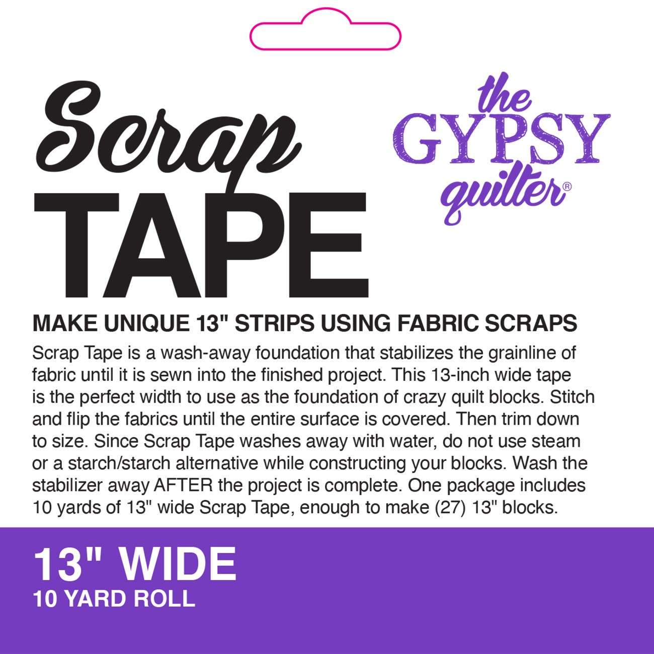 Amazing Gypsy Quilter Scrap Tape - 13in x 10yds for Stunning Quilts