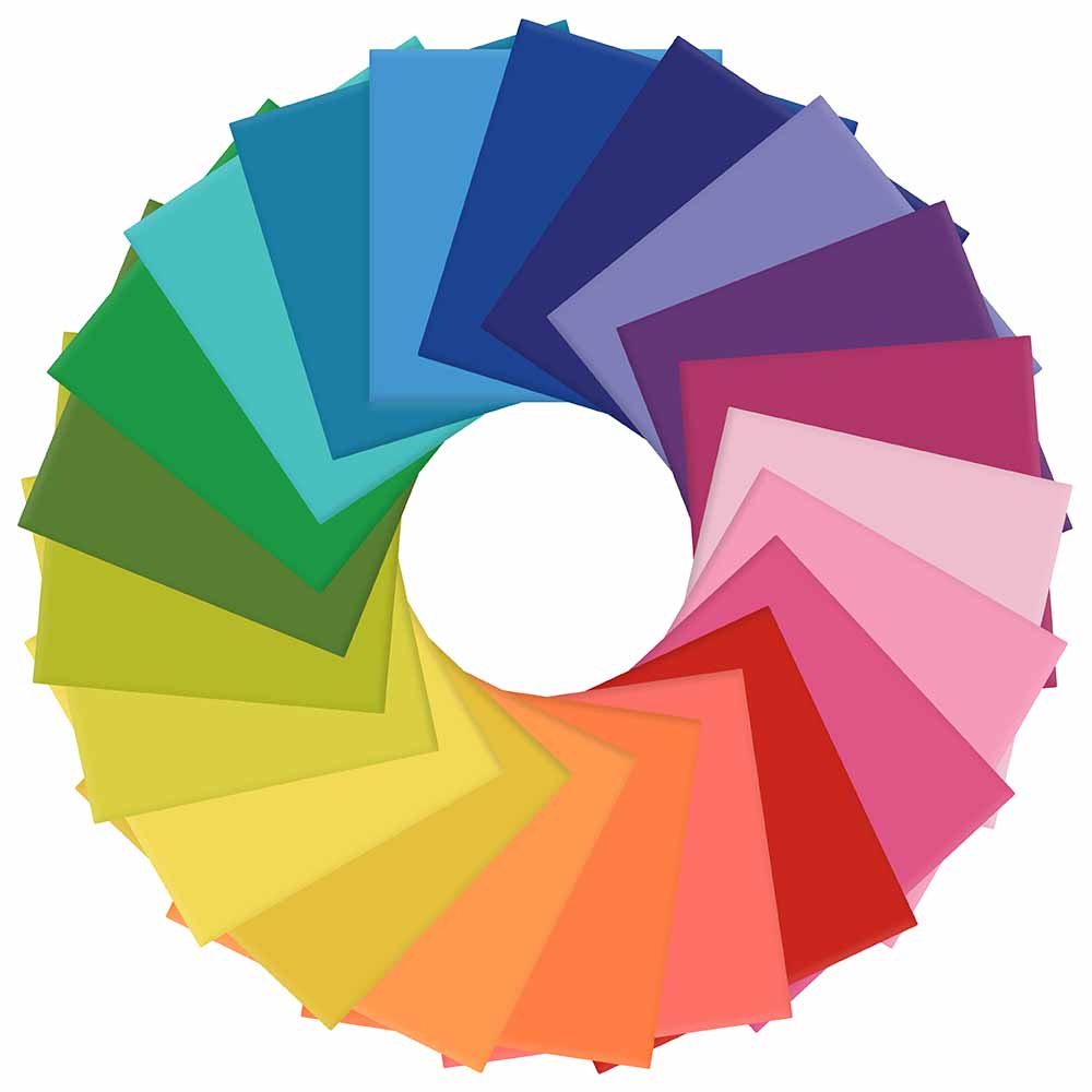 Century Solids Rainbow 42-Piece 10 Square Collection - A Colorful Delight