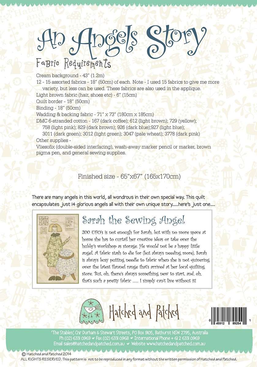 Anni Downs' Enchanting An Angels Story Quilt Pattern