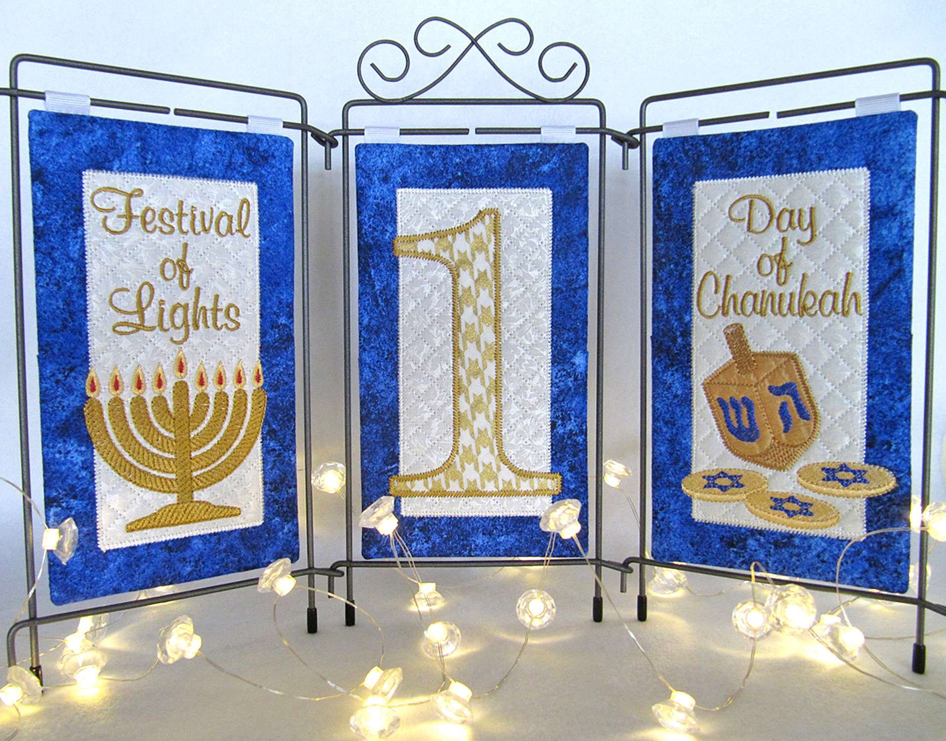 Janine Babich's Festival of Lights Embroidery: A Chanukah Delight