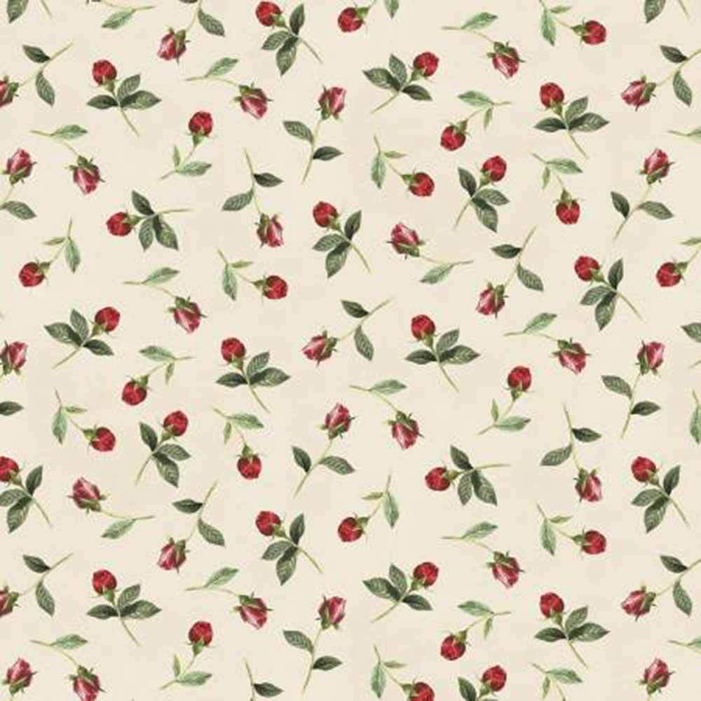 Wilmington Prints - Daydream Garden - Tim Coffey - Rose Bud Toss - Cream - Yardage: A Dreamy Floral Fabric!