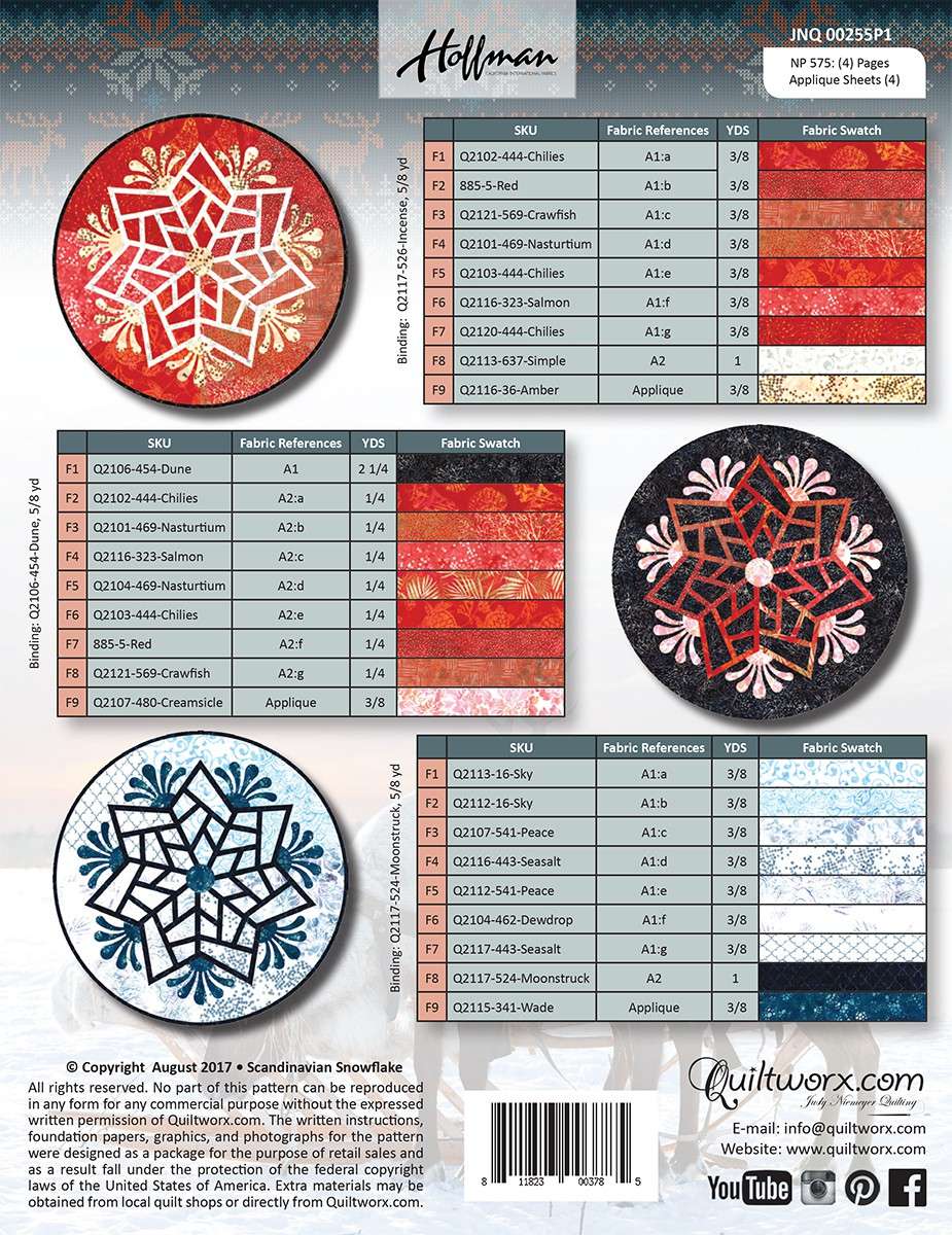 Enchanting Scandinavian Snowflake Quilt Pattern by Judy Niemeyer
