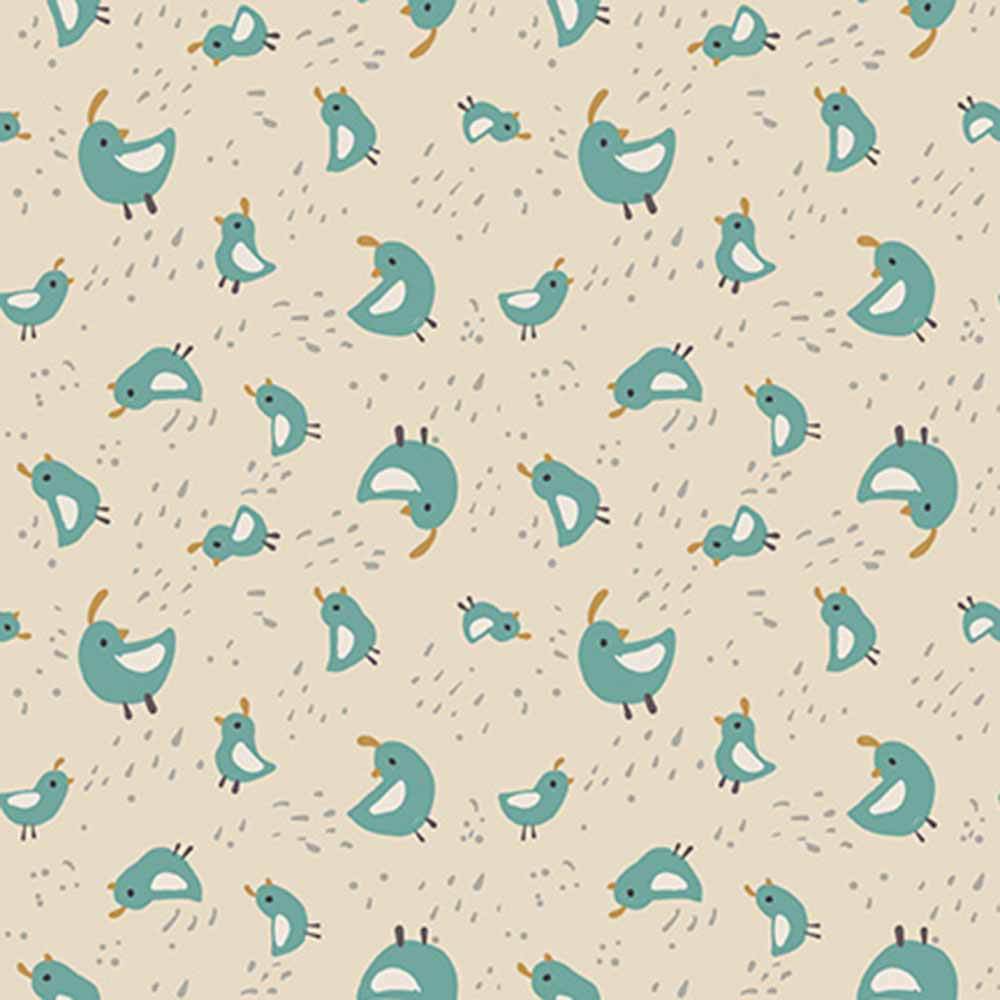 Riley Blake's Elmer & Eloise Quail Fabric in Sand - Yardage by Deena Rutter