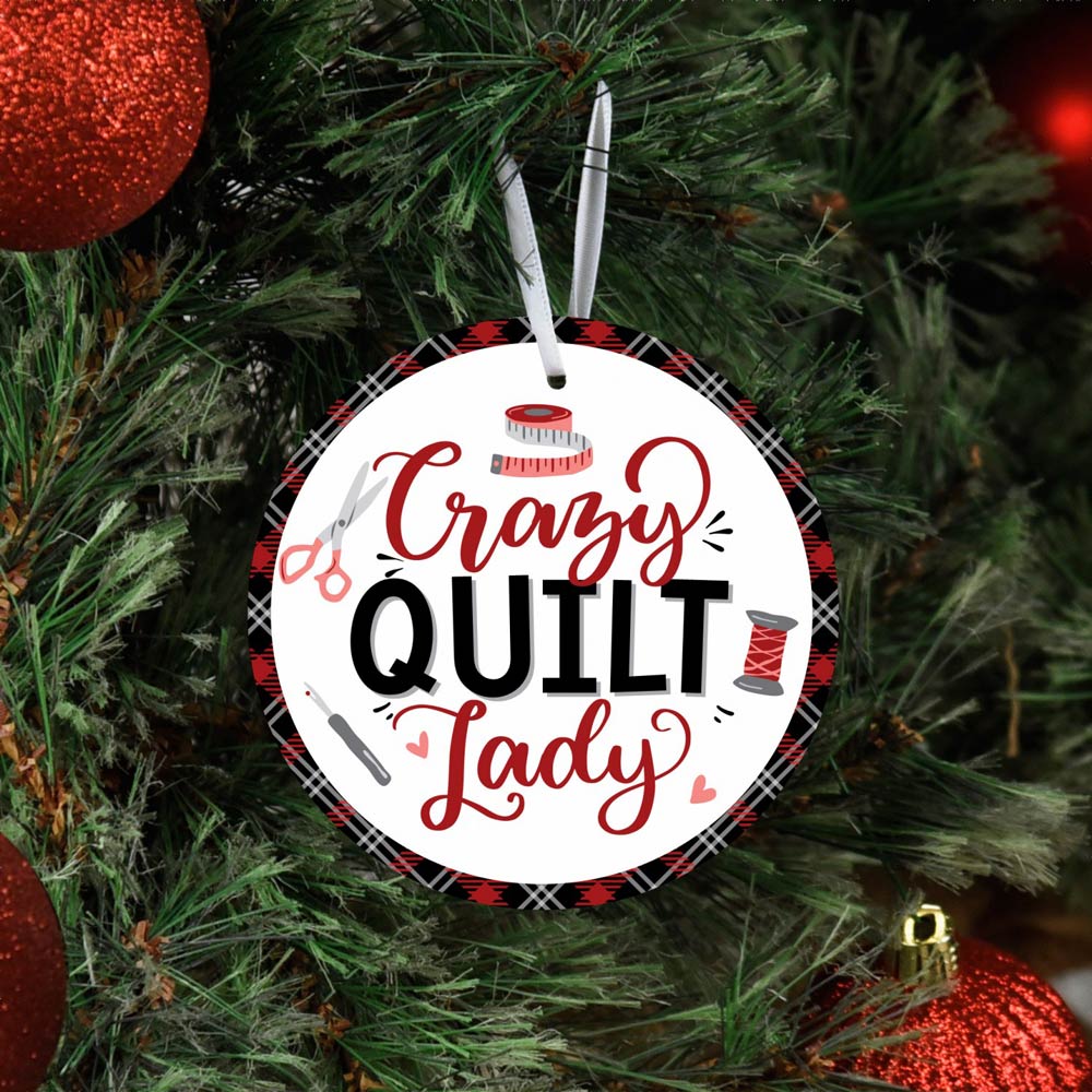 Enchanting Crazy Quilt Lady Ornament