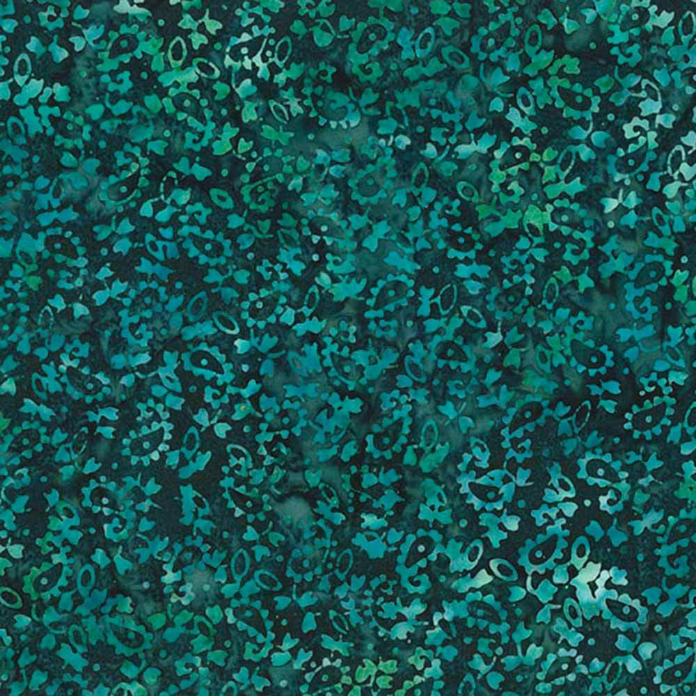 Wilmington Batiks - Teal-ing Good Mini Paisley Dark Blue Yardage: A Stunning Fabric Delight!