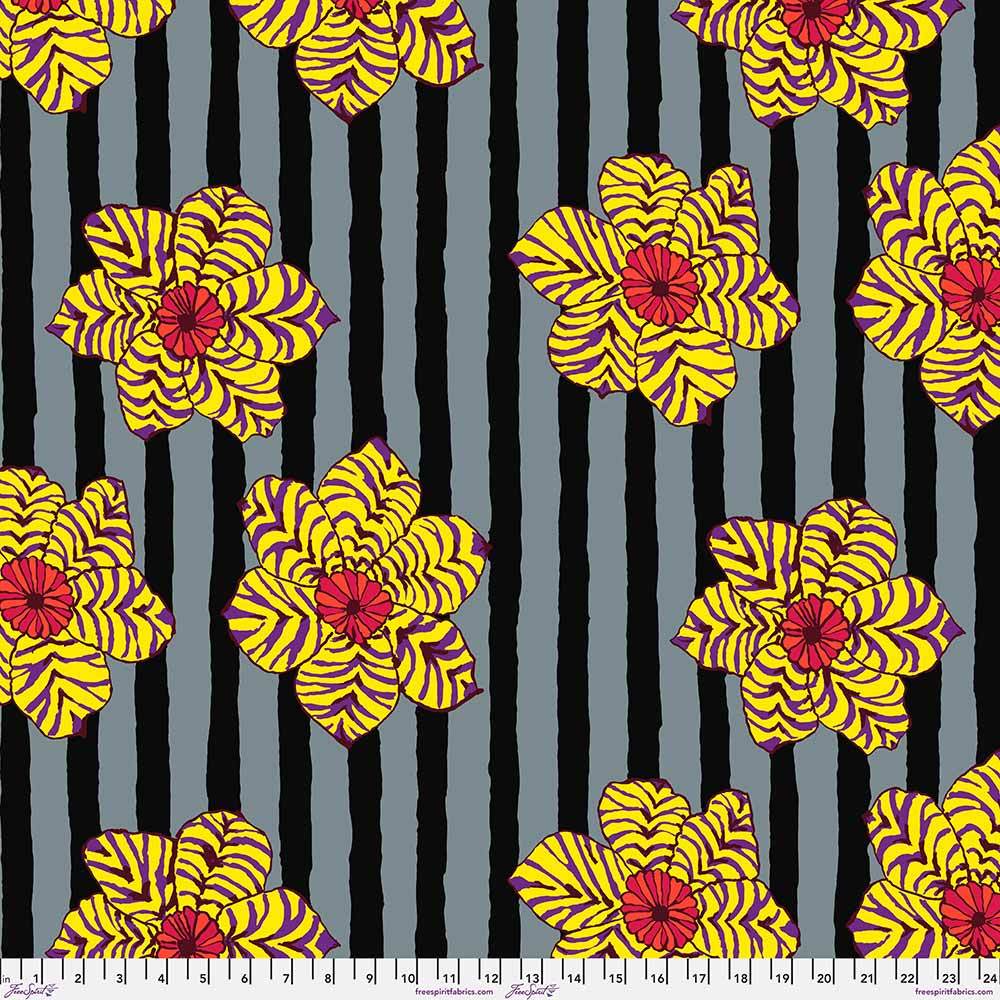FreeSpirit's Brandon Mably for Kaffe Fassett Collective - Zebra Lilly Black Yardage: A Colorful Fabric Delight