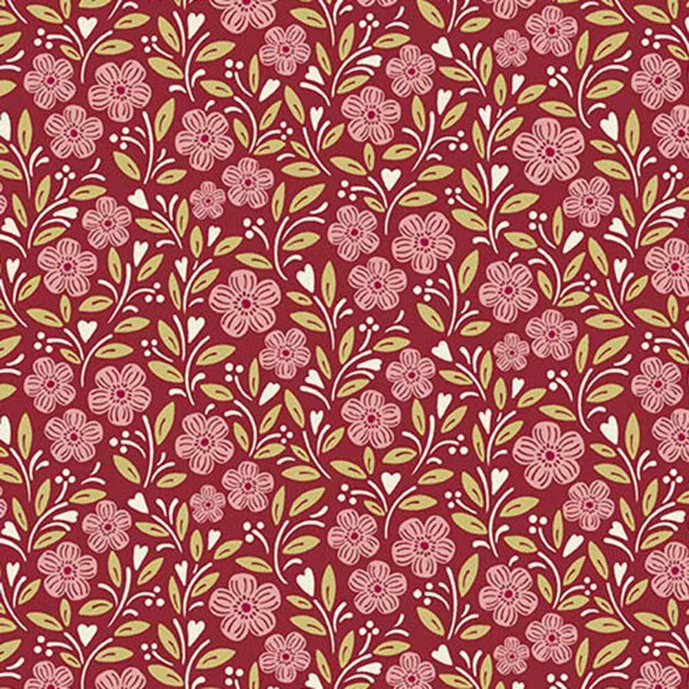 Andover Fabrics - A Woodsy Cottage by Judy Jarvi - Cottage Garden Pink Yardage: A Whimsical Vintage Delight!