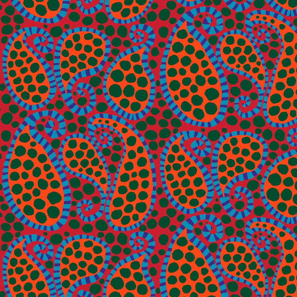 FreeSpirit - Brandon Mably's Paisley Dot in Red from Kaffe Fassett Collective - Yardage of Colorful Fabric