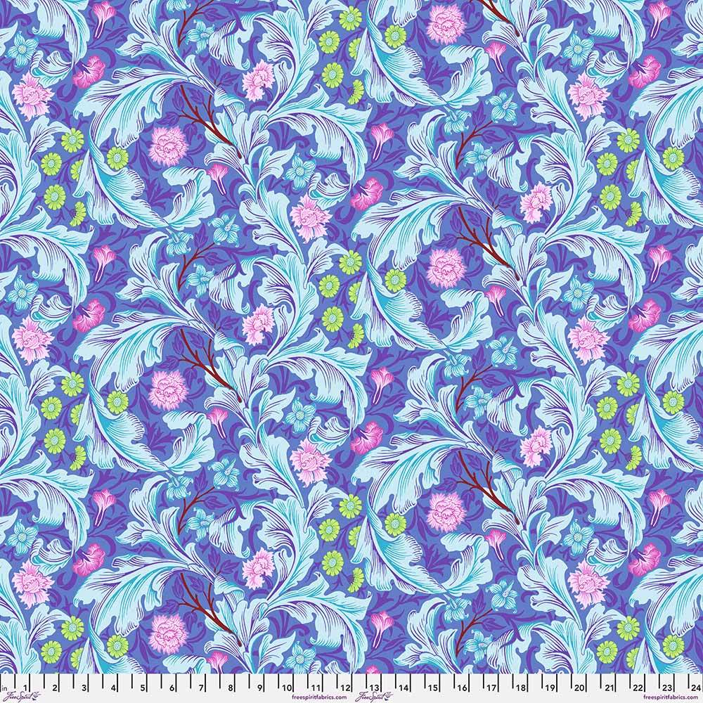FreeSpirit - Kaffe Fassett x The Original Morris & Co. Collection - Leicester - Cobalt - 108 Wide Backing Fabric: A Colorful Yardage Delight!