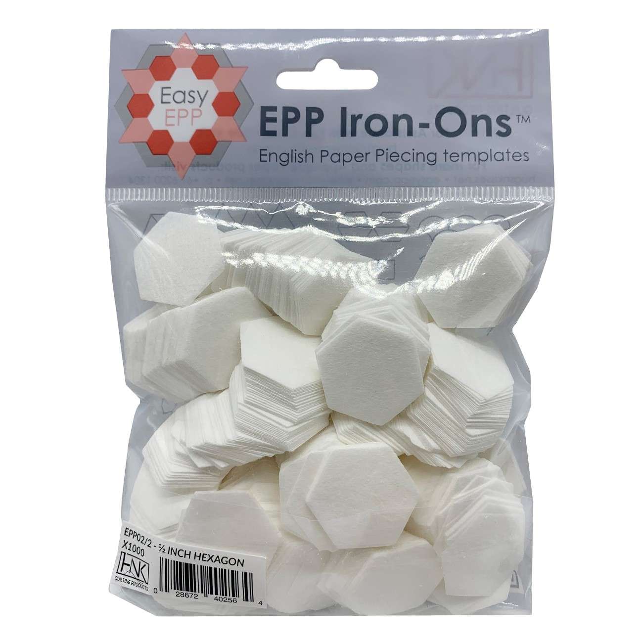 1/2 Hexagon Precision EPP Iron - ons: 1000 Pack