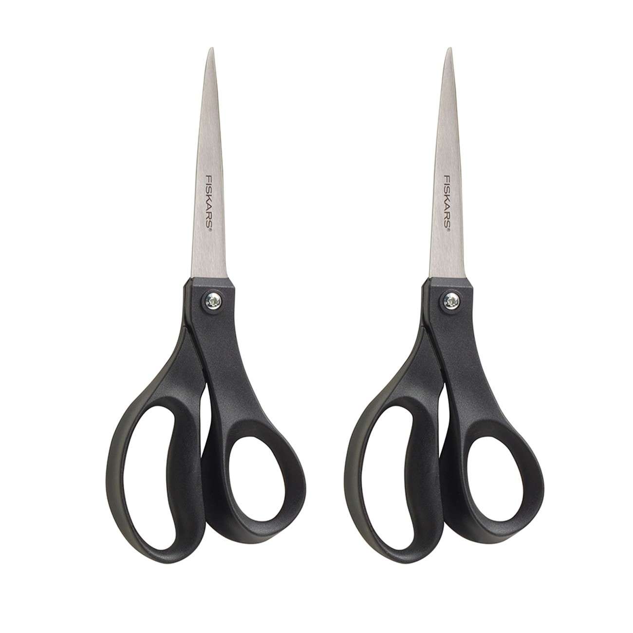 Fiskars 8-Inch Recycled Performance Scissors - 2 Pack (Black)