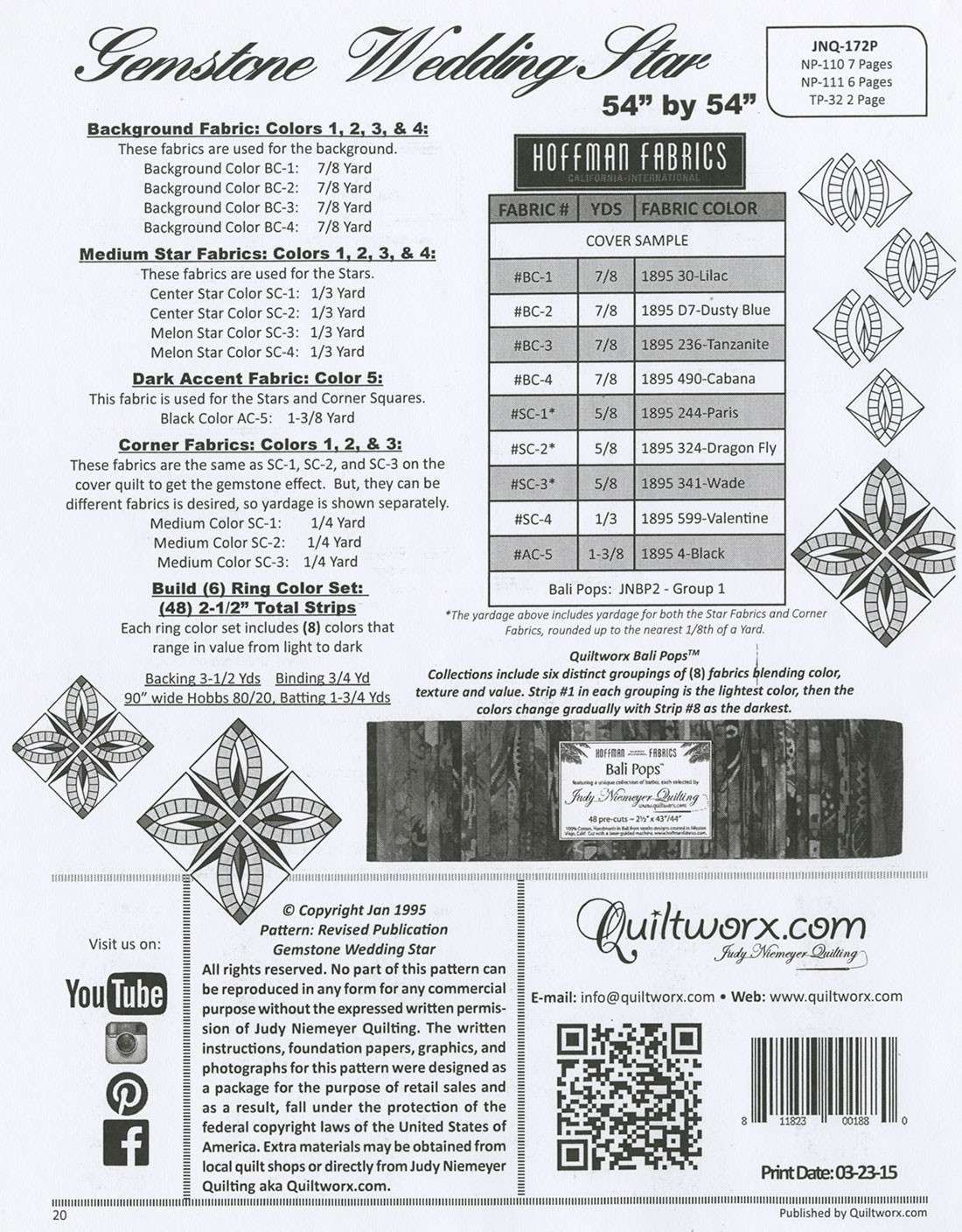 Judy Niemeyer's Enchanting Gemstone Wedding Star Quilt Pattern