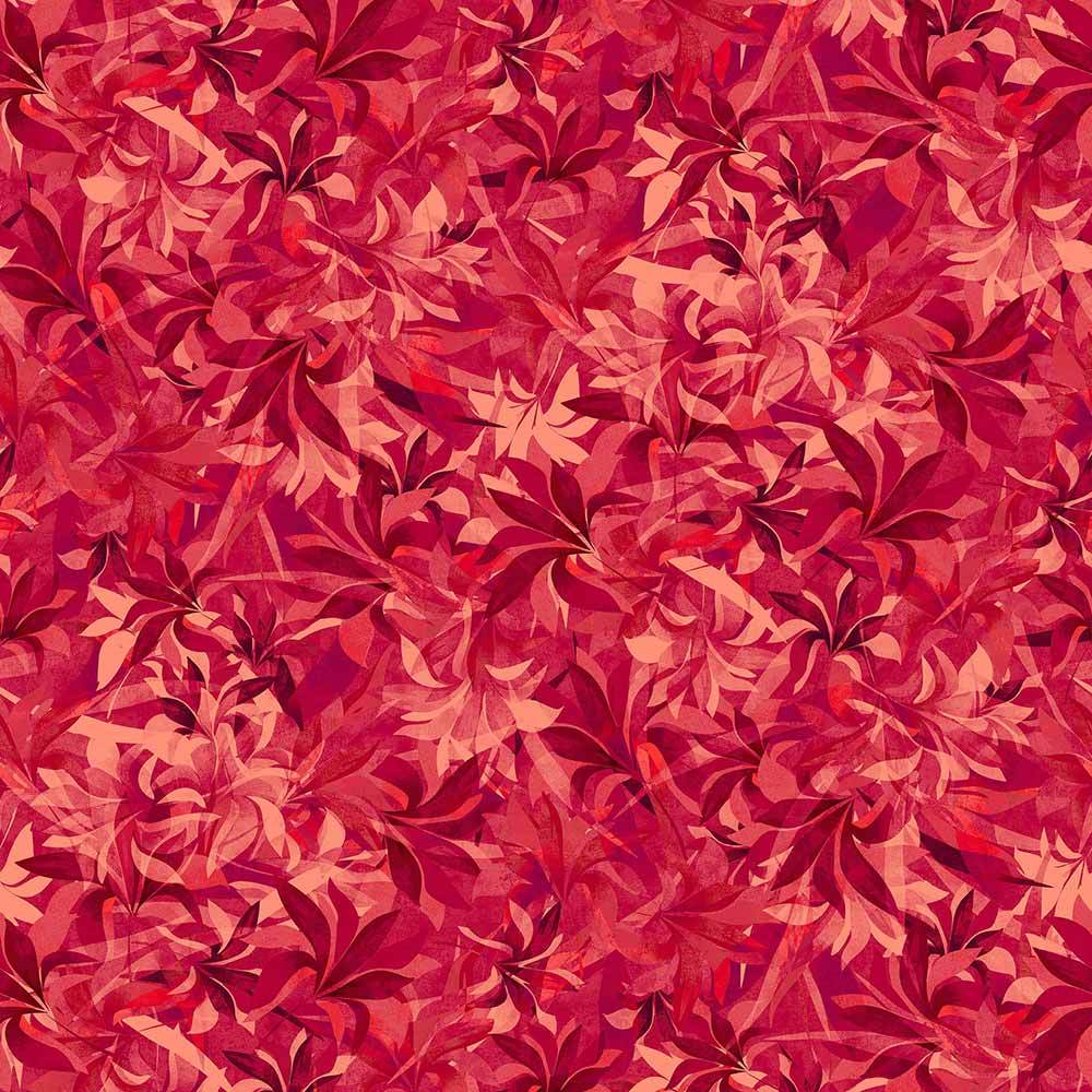 Henry Glass & Co - Shadow Leaves 108 Red 3-Yard Back Pack by Color Principle - Stunning Fabric!