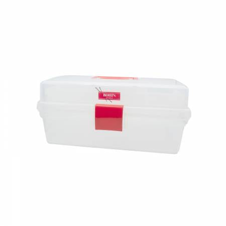 8in x 4in Clear Plastic Sewing Box with Bobbins Tray - Your Ultimate Sewing Companion!