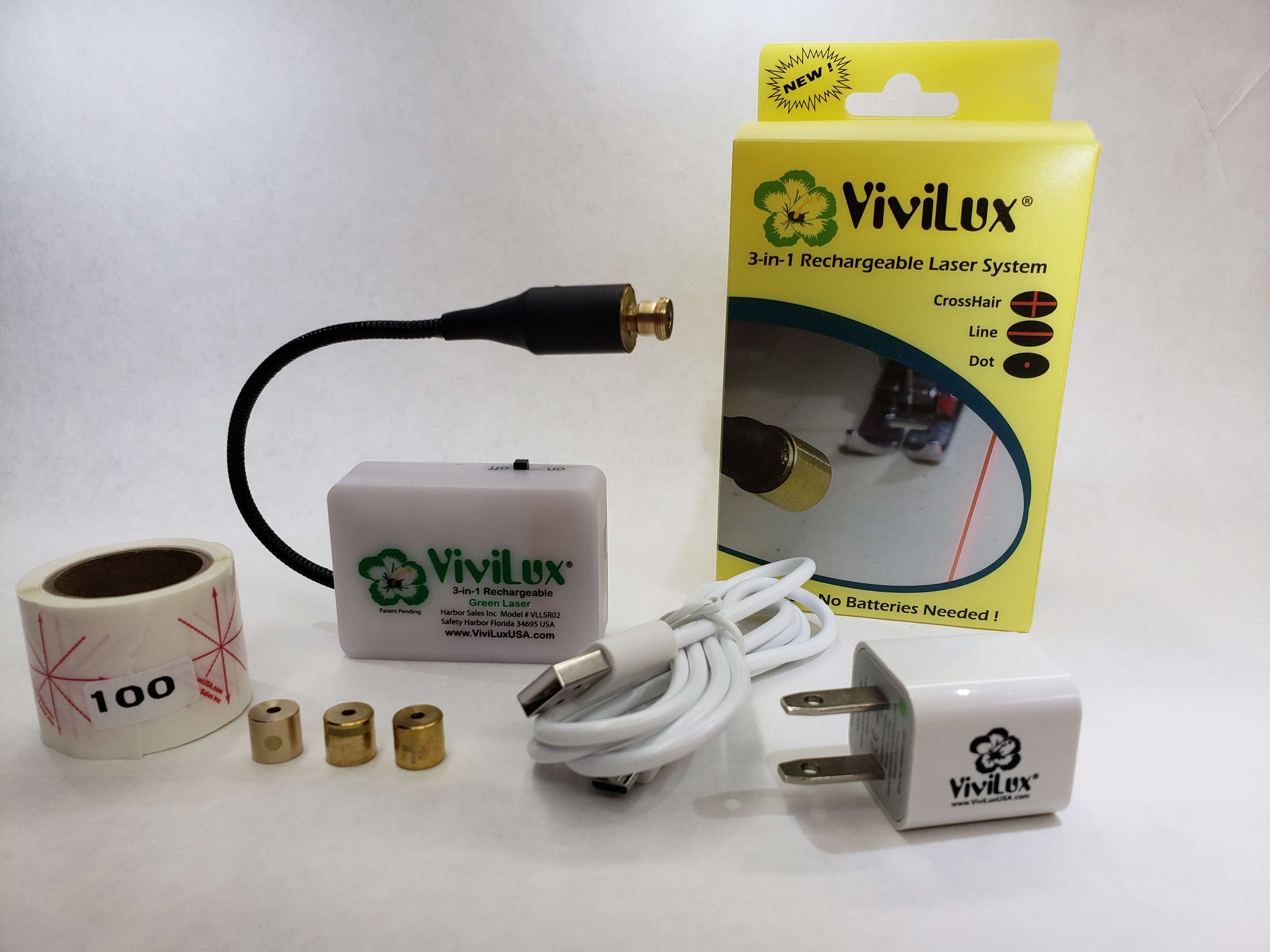 ViviLux 3-in-1 Rechargeable Green Laser System with Magnet and US Plug - Your Ultimate Precision Tool!