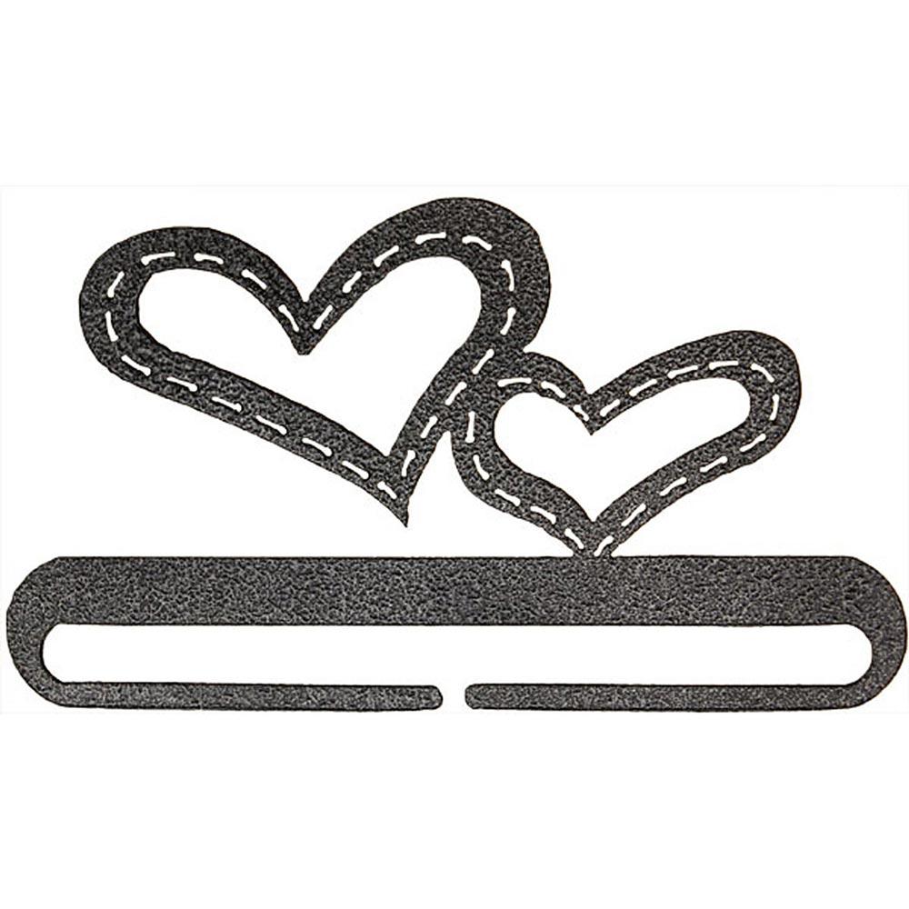 6-inch Stitched Hearts Charcoal Split Bottom Display Hanger