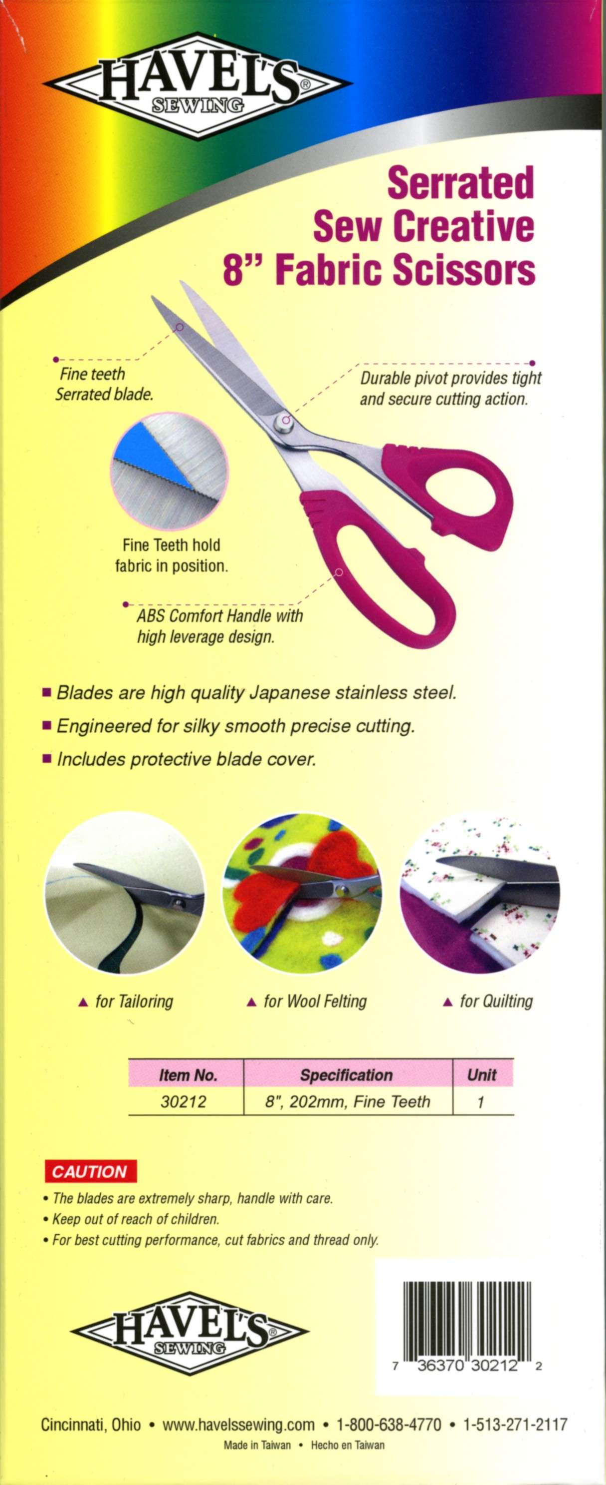 8-Inch Serrated Fabric Scissors: Precision Cutting for Your Crafting Needs