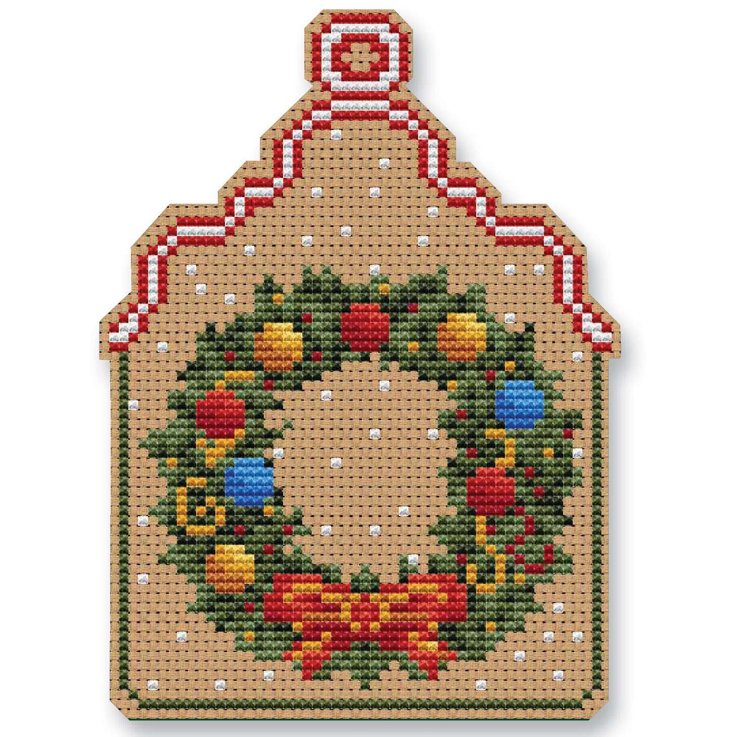 Magical Christmas Wreath Ornament Cross Stitch Kit