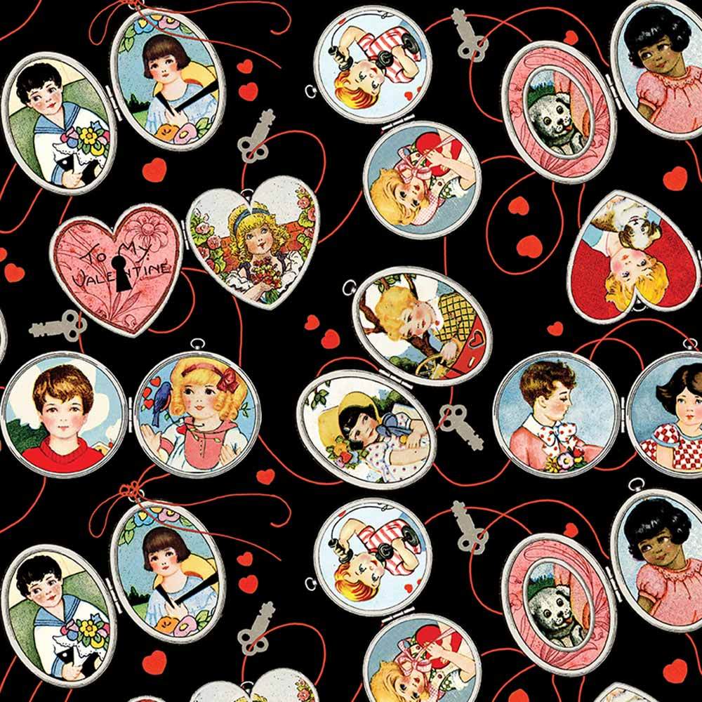 Riley Blake's All My Heart - Key to My Heart Black Fabric Yardage by J. Wecker Frisch
