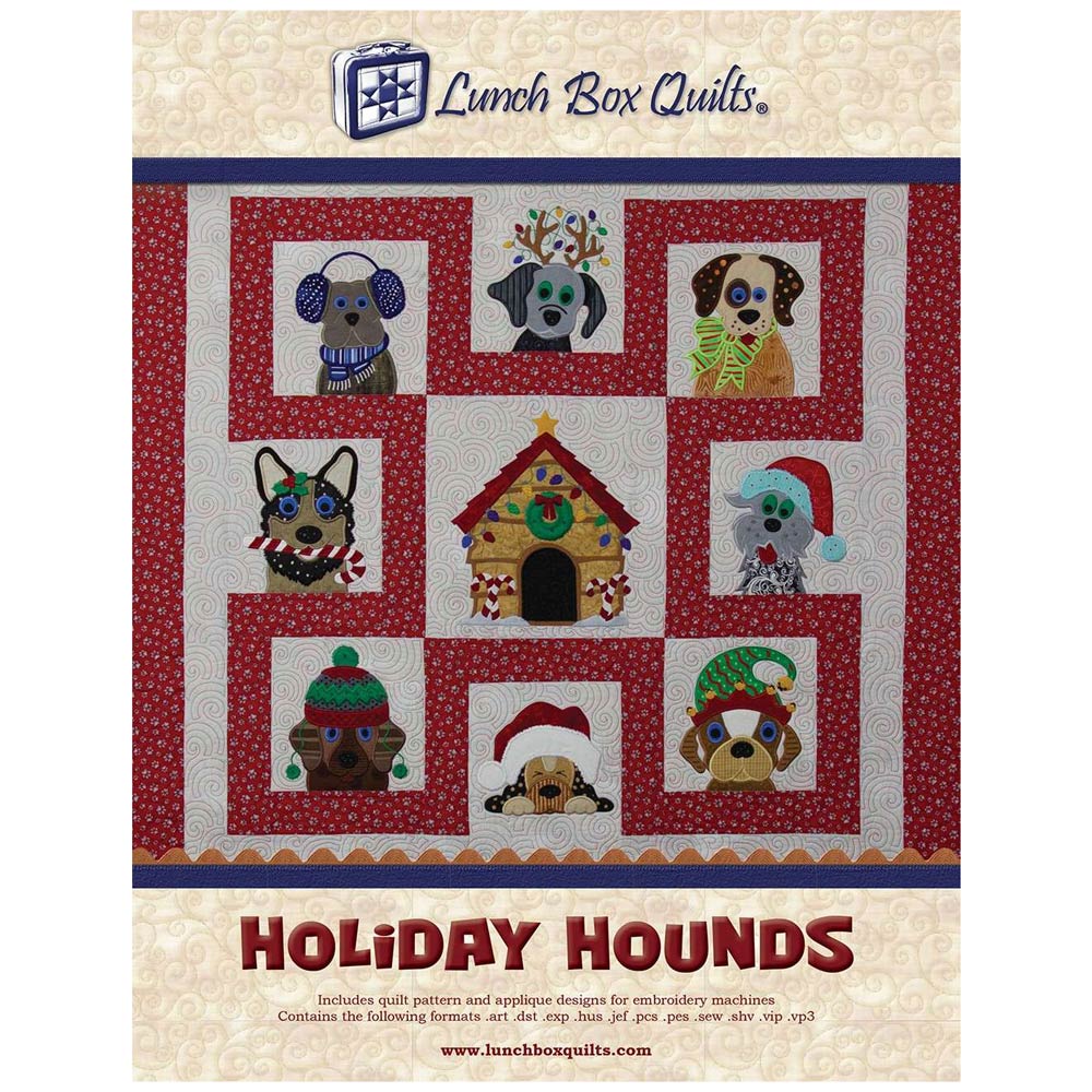 Festive Holiday Hounds Machine Embroidery CD - Create Your Dream Christmas Quilt!