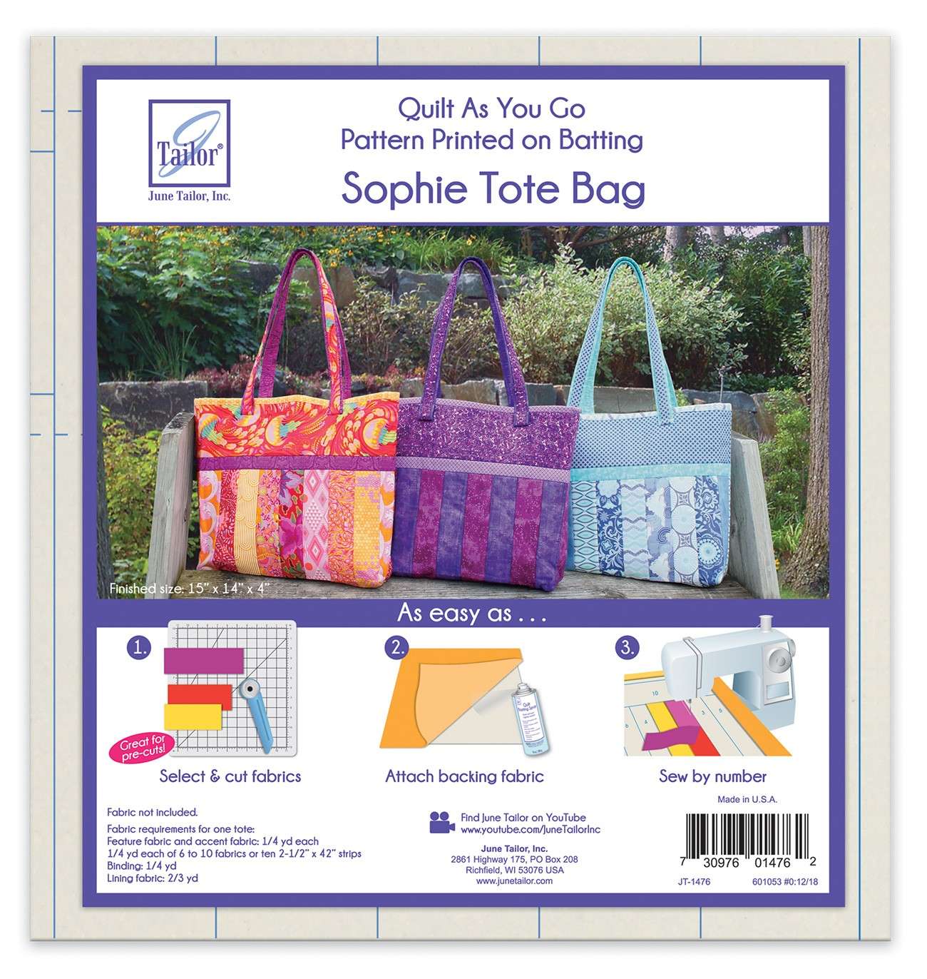 Sophie Design Quilt As You Go Tote - A Must - Have Craft Item!