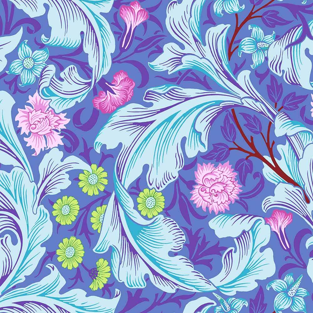 FreeSpirit - Kaffe Fassett x The Original Morris & Co. Collection - Leicester - Cobalt - 108 Wide Backing Fabric: A Colorful Yardage Delight!