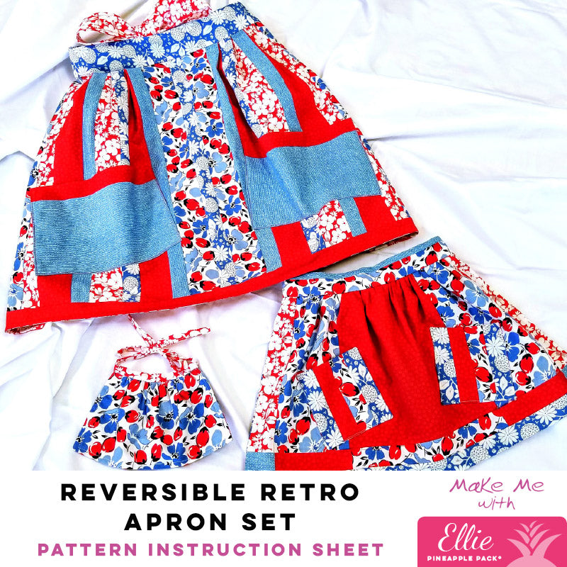 Unleash Your Creativity with the Reversible Retro Ellie Pineapple Pack Apron Set!