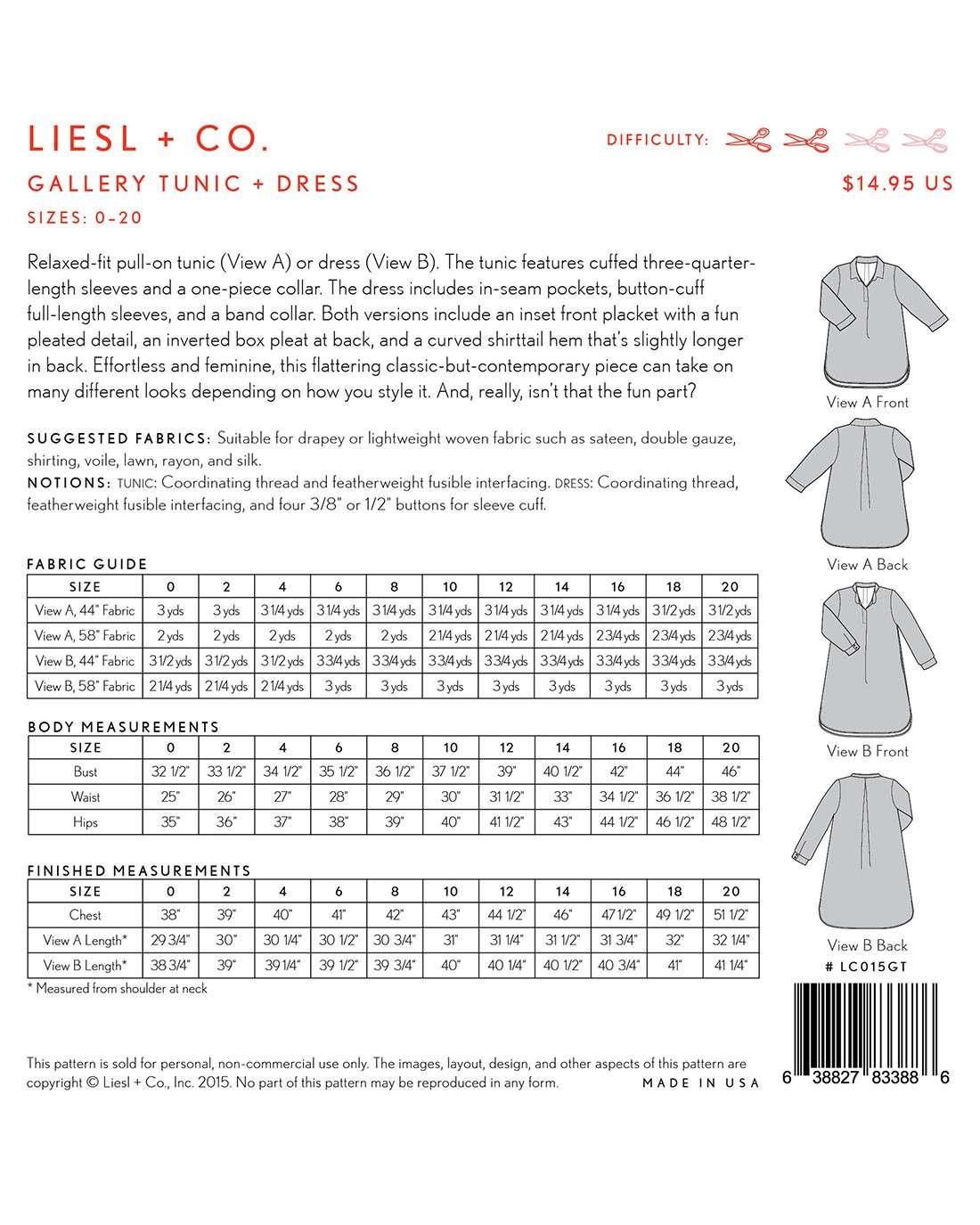 Get Creative with Liesl Gibson's Gallery Tunic & Dress Sewing Pattern