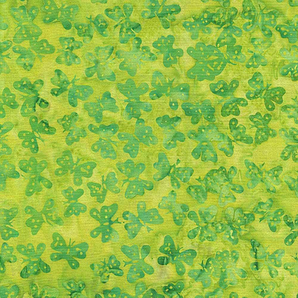 Island Batiks - Enchanting Small Butterfly in Green Lemongrass Yardage